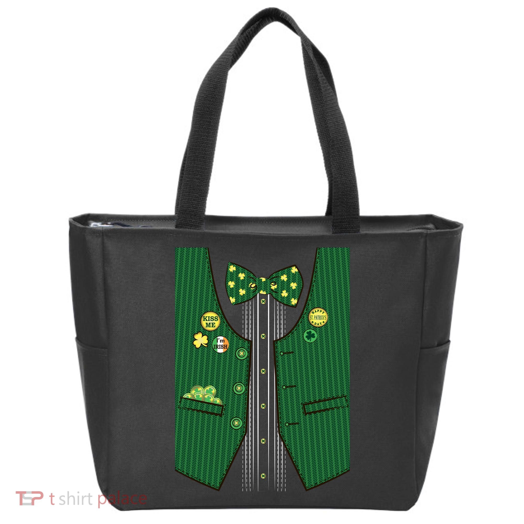 St Patricks Day Lucky Shamrock Vest Costume Tote Bag