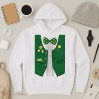 St Patricks Day Lucky Shamrock Vest Costume Hoodie thumb 3
