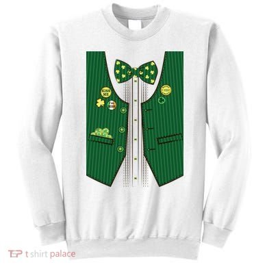 St Patricks Day Lucky Shamrock Vest Costume Sweatshirt
