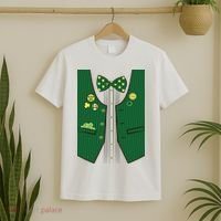 St Patricks Day Lucky Shamrock Vest Costume T-Shirt thumb 2