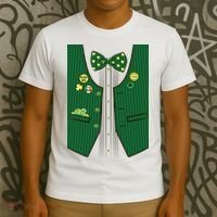 St Patricks Day Lucky Shamrock Vest Costume T-Shirt thumb 3