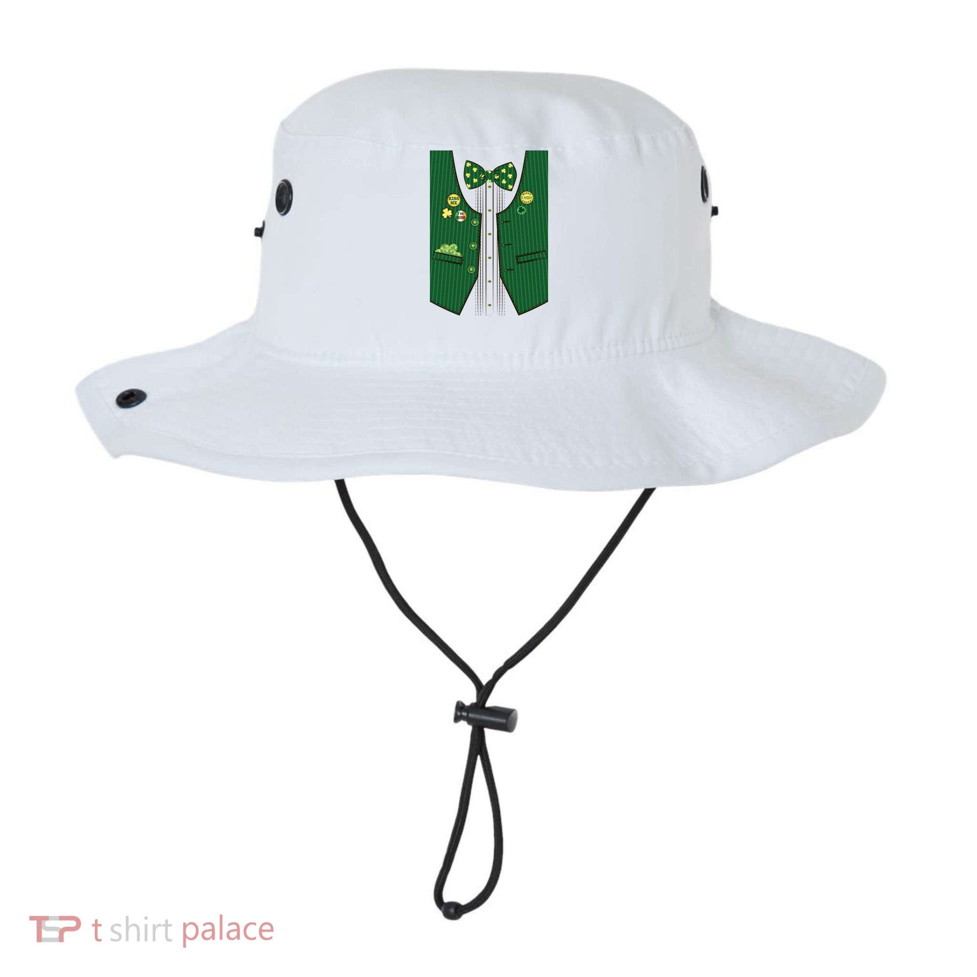 St Patricks Day Lucky Shamrock Vest Costume Bucket Hat