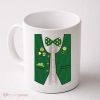St Patricks Day Lucky Shamrock Vest Costume Coffee Mug thumb 0