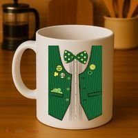 St Patricks Day Lucky Shamrock Vest Costume Coffee Mug thumb 4