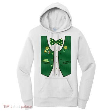 St Patricks Day Lucky Shamrock Vest Costume Women's Hoodie