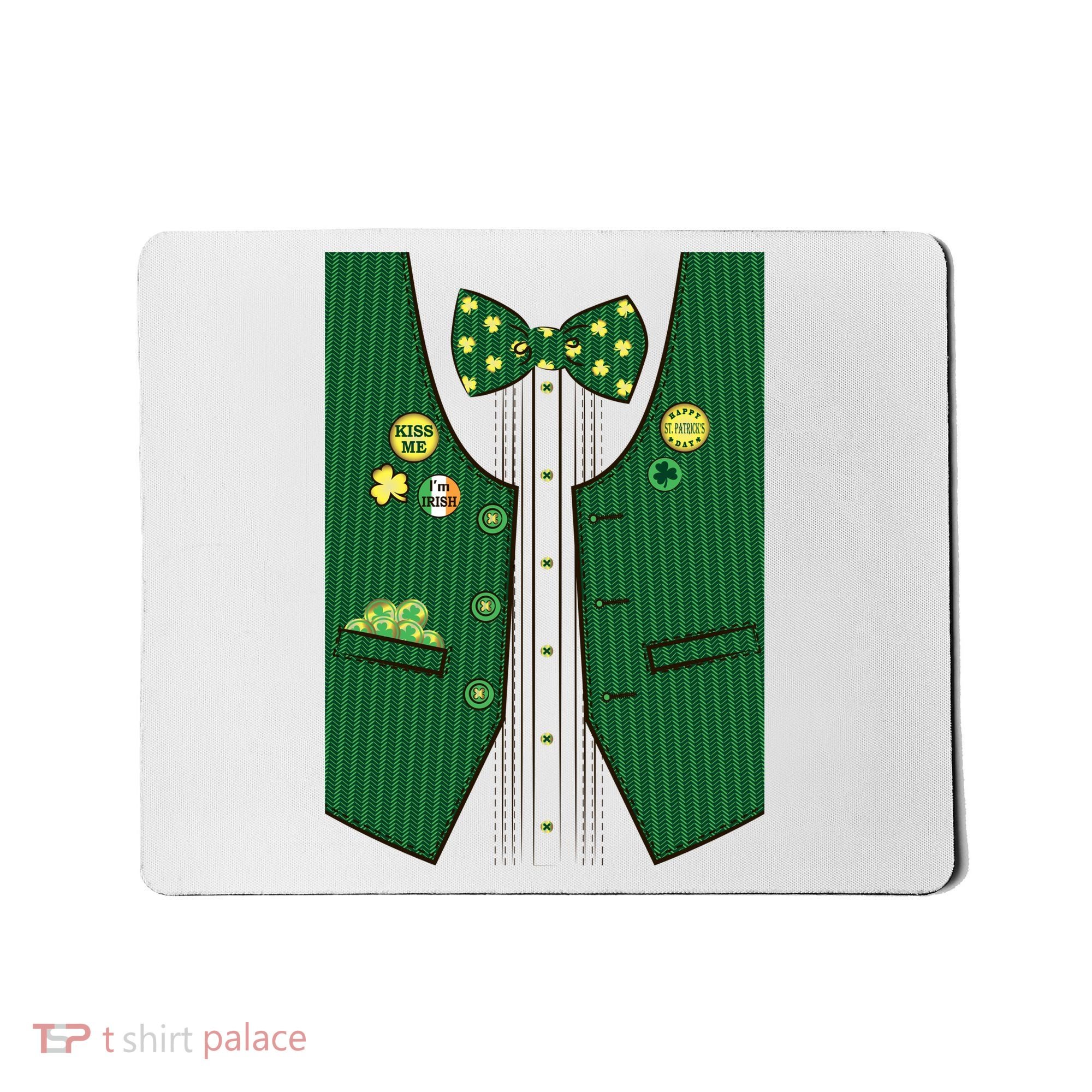 St Patricks Day Lucky Shamrock Vest Costume Mousepad