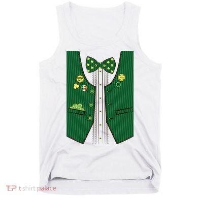 St Patricks Day Lucky Shamrock Vest Costume Tank Top