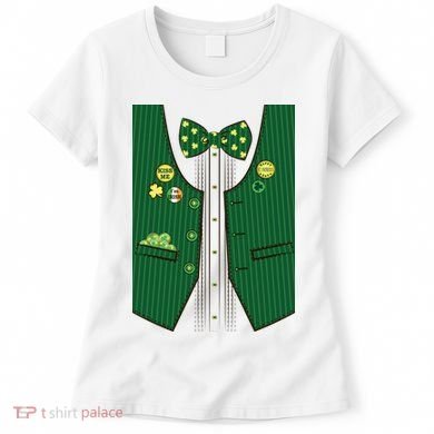 St Patricks Day Lucky Shamrock Vest Costume Women's T-Shirt