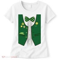 St Patricks Day Lucky Shamrock Vest Costume Women's T-Shirt thumb 0