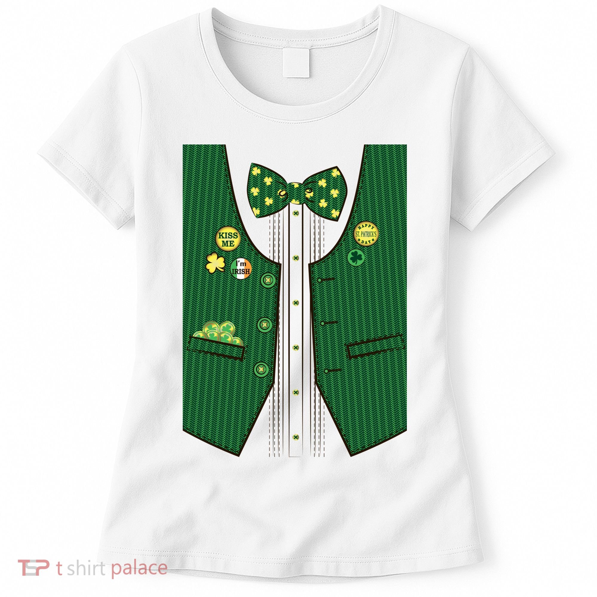 St Patricks Day Lucky Shamrock Vest Costume Women's T-Shirt