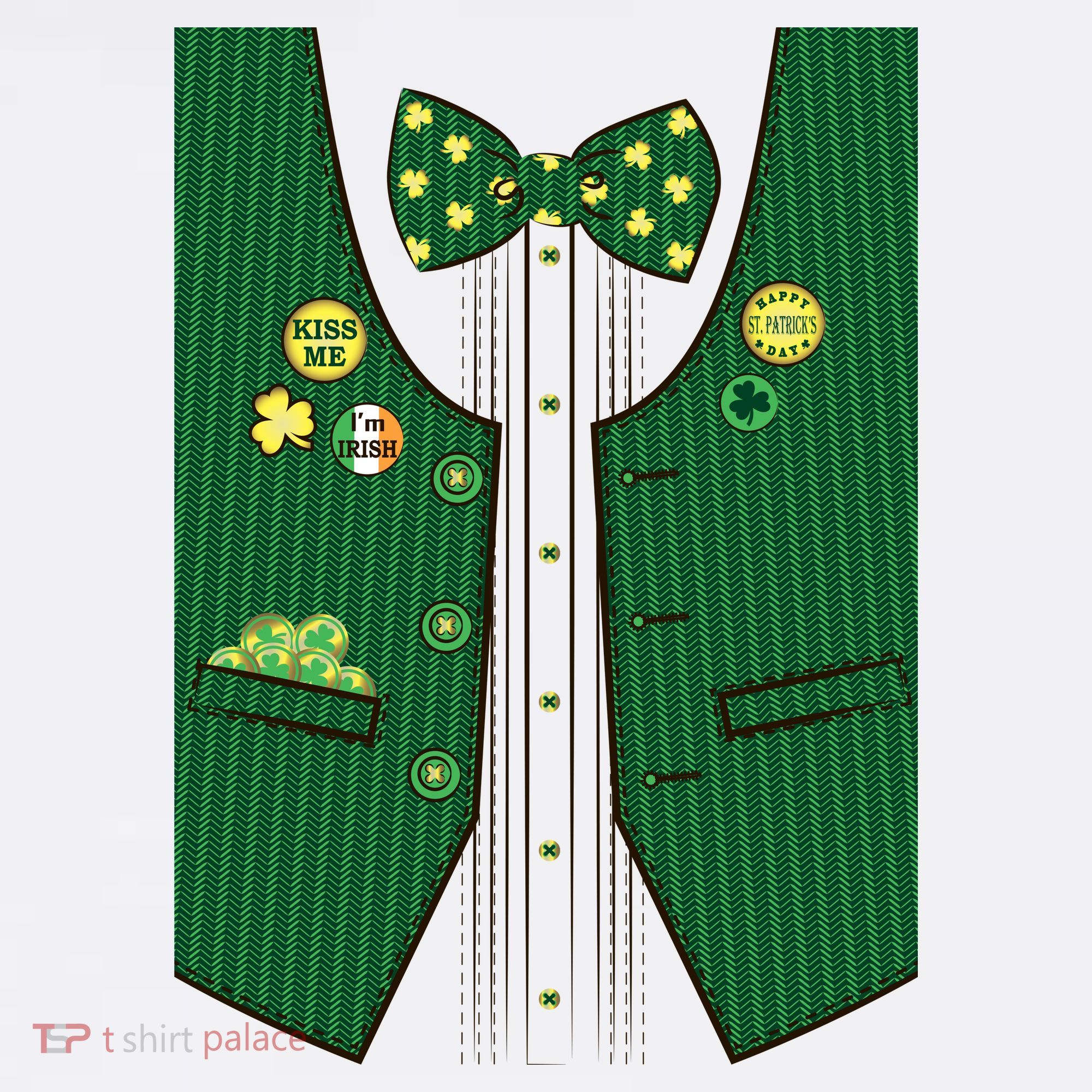 St Patricks Day Lucky Shamrock Vest Costume Women's T-Shirt