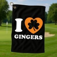St Patricks Day Ginger Irish Pride I Love Gingers Redhead Golf Towel thumb 1
