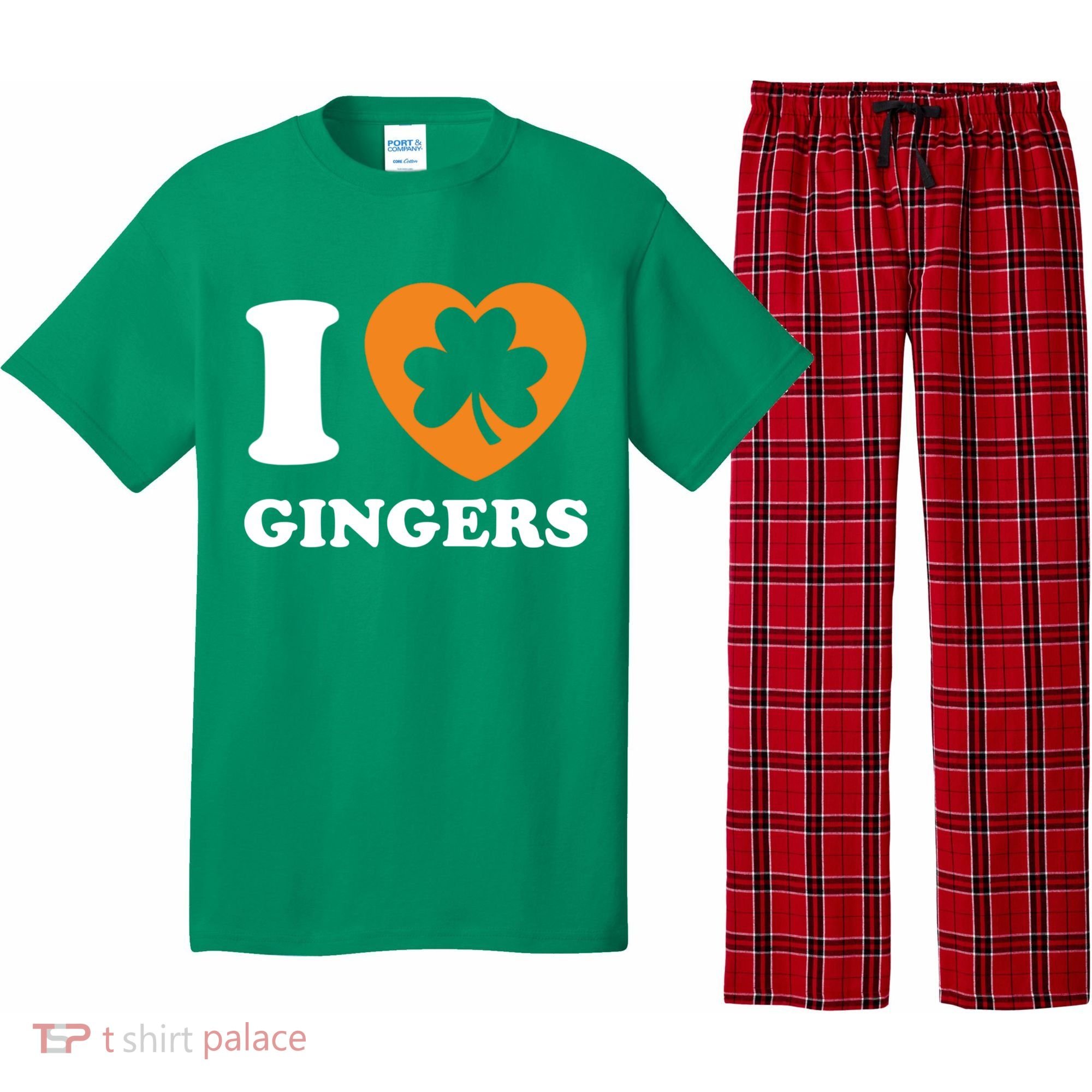 St Patricks Day Ginger Irish Pride I Love Gingers Redhead Pajama Set