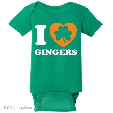 St Patricks Day Ginger Irish Pride I Love Gingers Redhead Baby Bodysuit