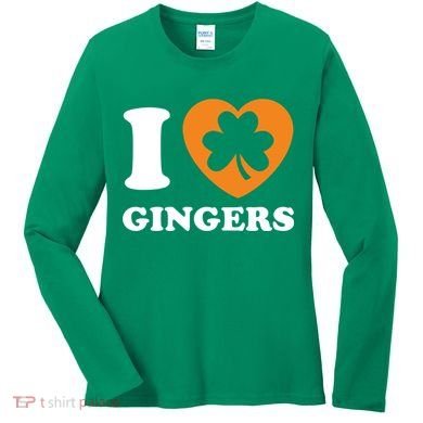 St Patricks Day Ginger Irish Pride I Love Gingers Redhead Women's Long Sleeve Shirt