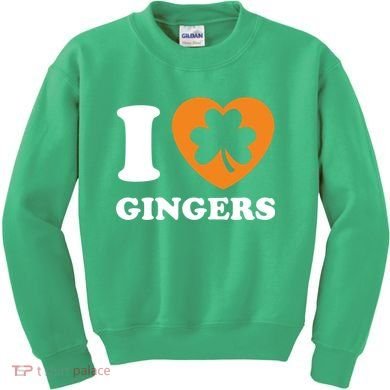 St Patricks Day Ginger Irish Pride I Love Gingers Redhead Kids Sweatshirt