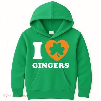 St Patricks Day Ginger Irish Pride I Love Gingers Redhead Kids Hoodie
