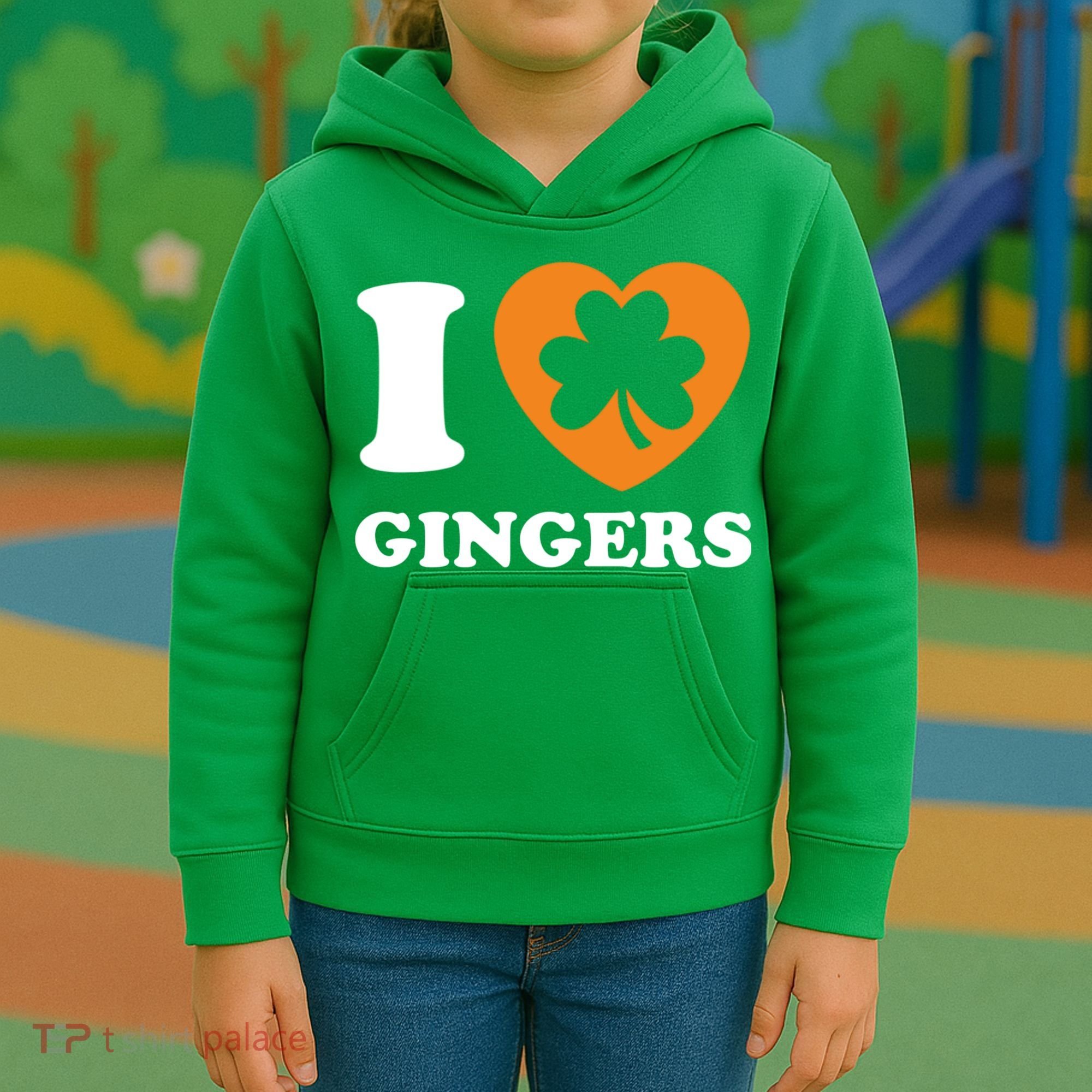 St Patricks Day Ginger Irish Pride I Love Gingers Redhead Kids Hoodie