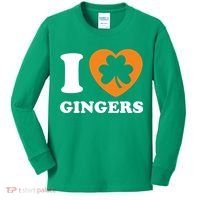St Patricks Day Ginger Irish Pride I Love Gingers Redhead Kids Long Sleeve Shirt thumb 0