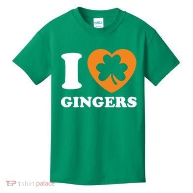 St Patricks Day Ginger Irish Pride I Love Gingers Redhead Kids T-Shirt