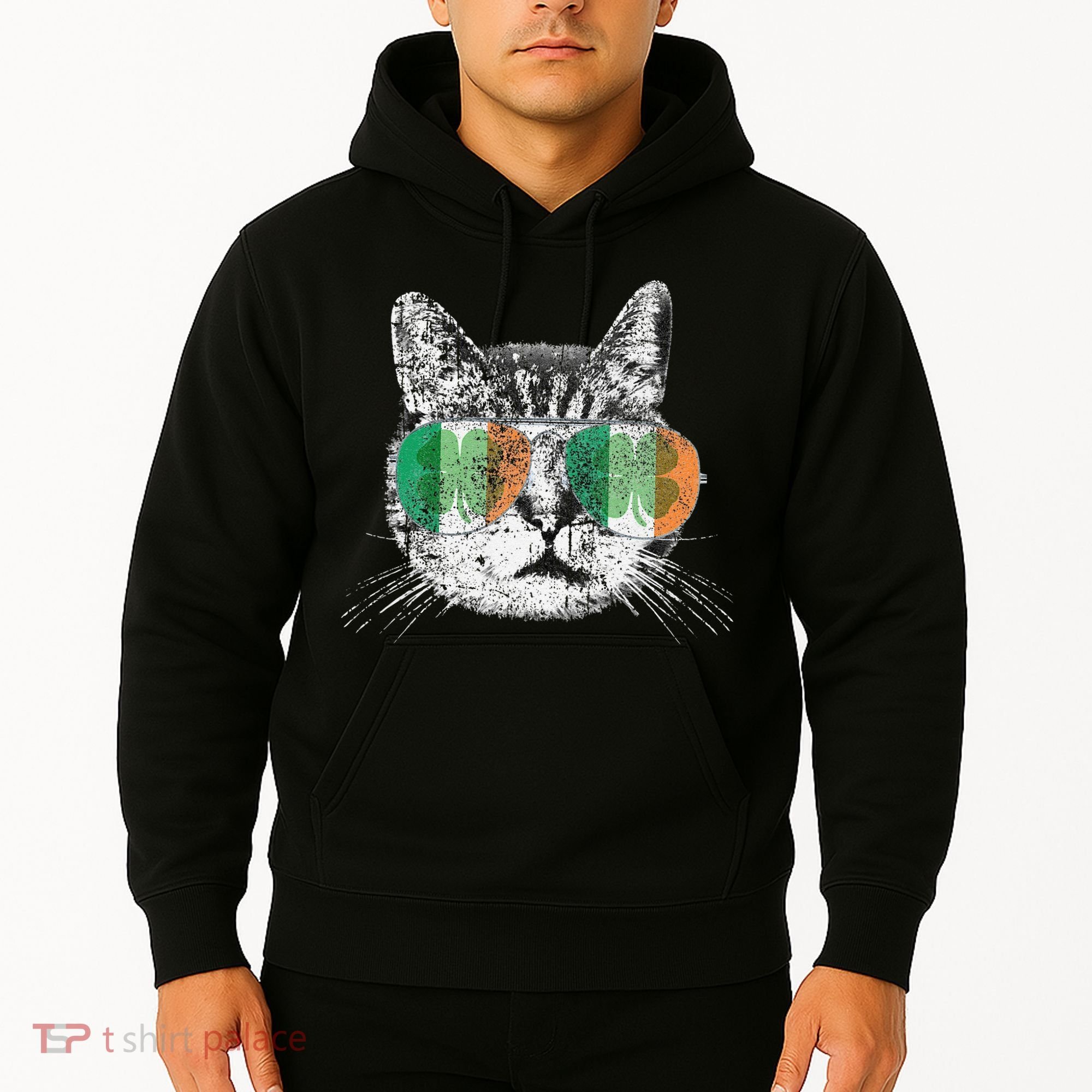 St Patrick's Day Cat Tricks Irish Saint Catty's Shamrock Hoodie
