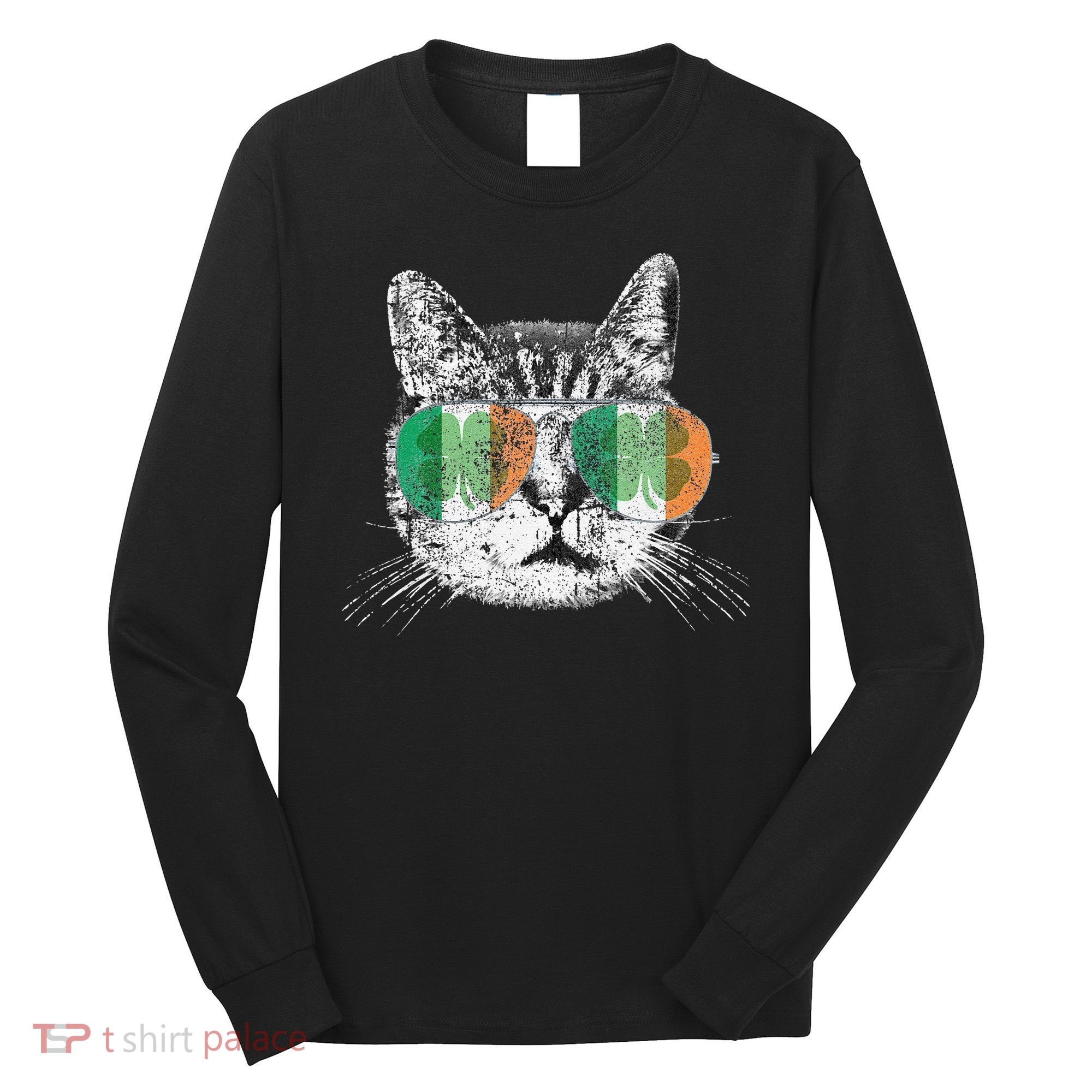 St Patrick's Day Cat Tricks Irish Saint Catty's Shamrock Long Sleeve Shirt