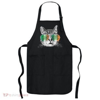St Patrick's Day Cat Tricks Irish Saint Catty's Shamrock Apron