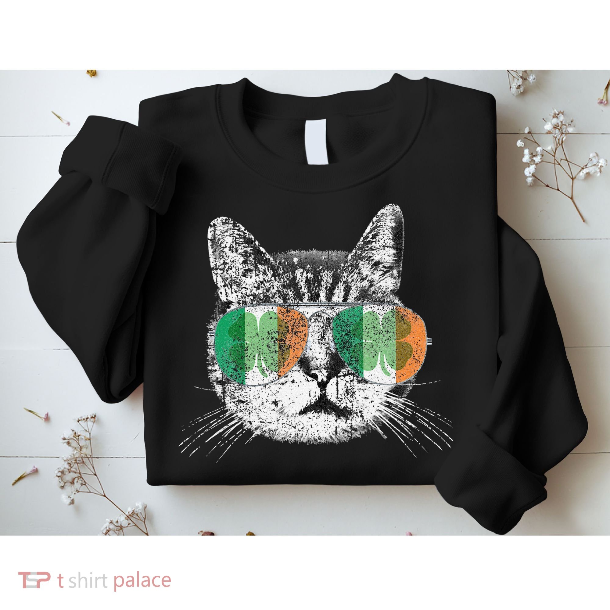 St Patrick's Day Cat Tricks Irish Saint Catty's Shamrock Sweatshirt