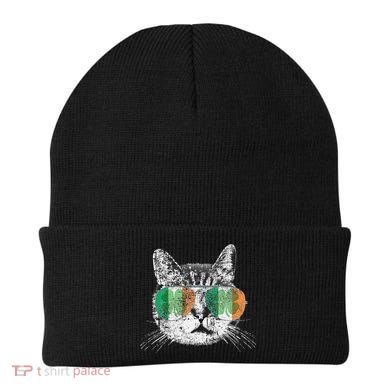 St Patrick's Day Cat Tricks Irish Saint Catty's Shamrock Beanie