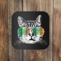 St Patrick's Day Cat Tricks Irish Saint Catty's Shamrock Coaster thumb 0