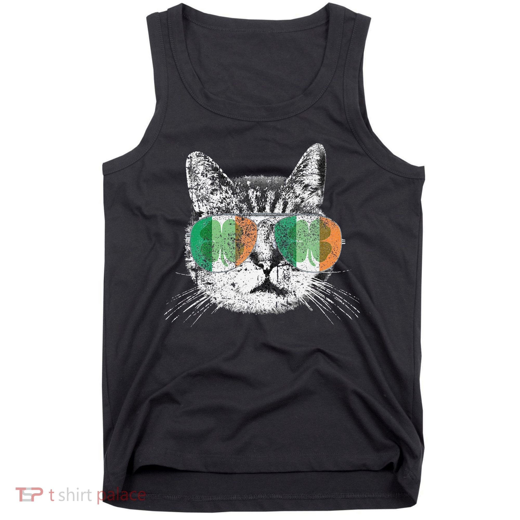St Patrick's Day Cat Tricks Irish Saint Catty's Shamrock Tank Top