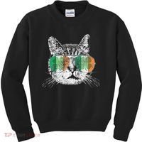 St Patrick's Day Cat Tricks Irish Saint Catty's Shamrock Kids Sweatshirt thumb 0