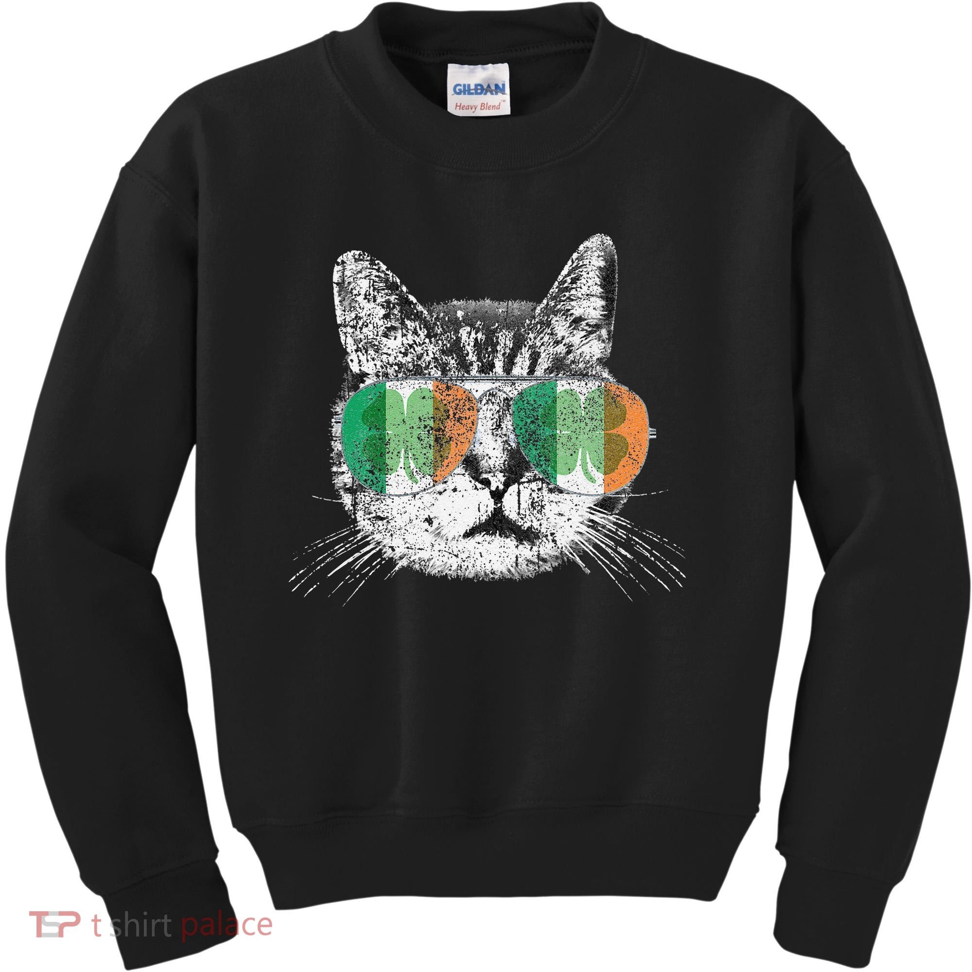 St Patrick's Day Cat Tricks Irish Saint Catty's Shamrock Kids Sweatshirt