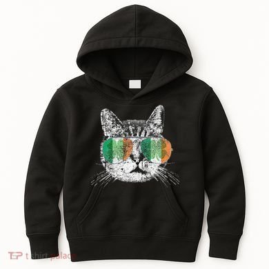 St Patrick's Day Cat Tricks Irish Saint Catty's Shamrock Kids Hoodie