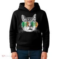 St Patrick's Day Cat Tricks Irish Saint Catty's Shamrock Kids Hoodie thumb 4