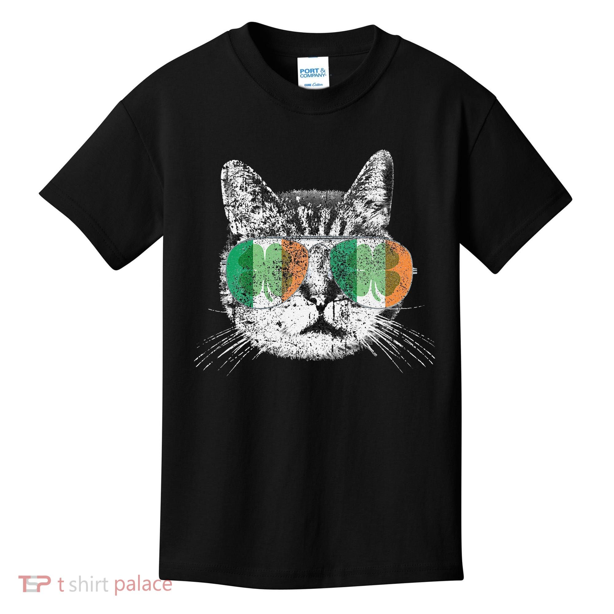 St Patrick's Day Cat Tricks Irish Saint Catty's Shamrock Kids T-Shirt