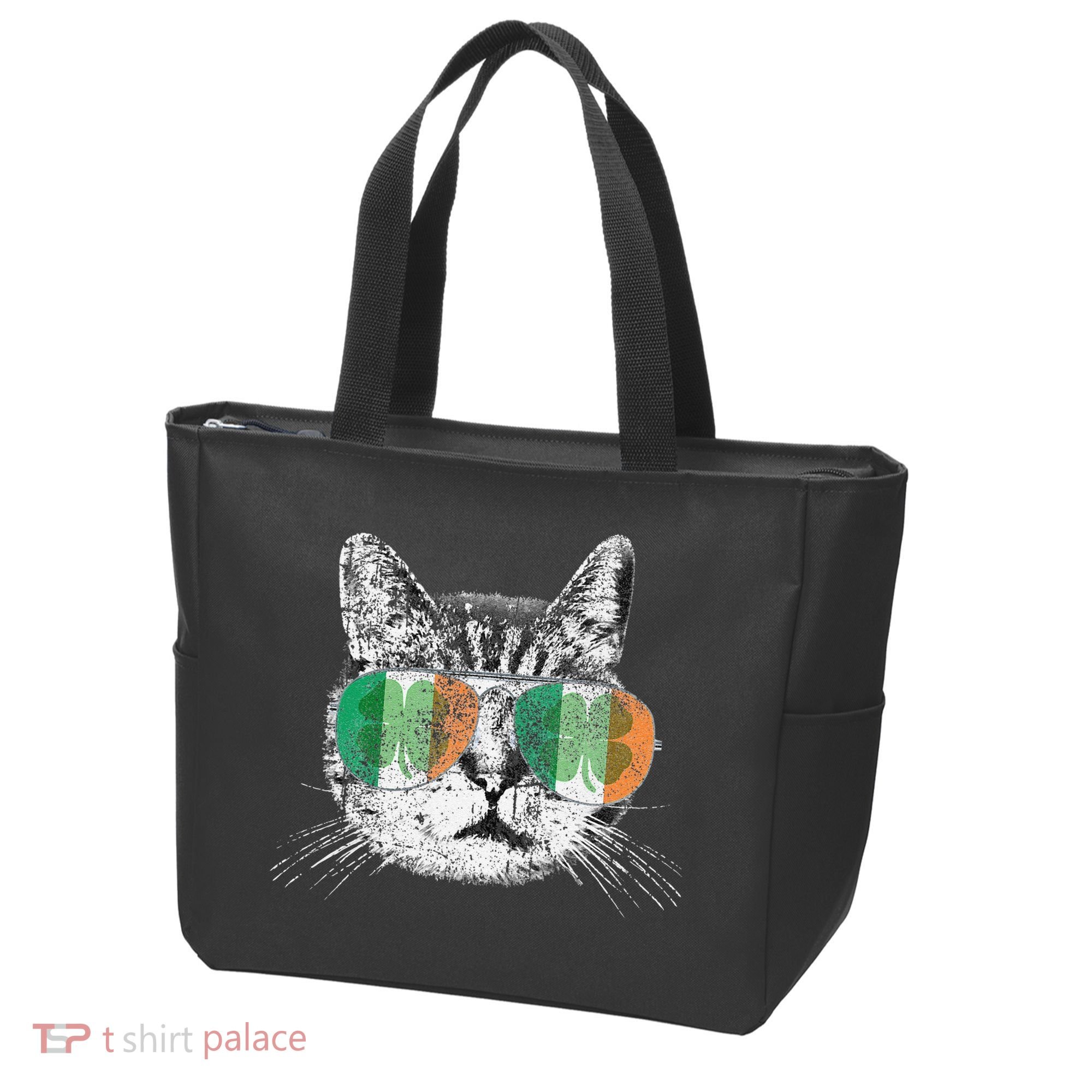 St Patrick's Day Cat Tricks Irish Saint Catty's Shamrock Tote Bag