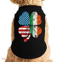 St Patricks Day Shamrock Ireland USA Irish American Flag Doggie Tank thumb 0
