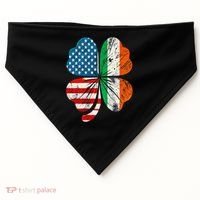 St Patricks Day Shamrock Ireland USA Irish American Flag USA-Made Doggie Bandana thumb 0
