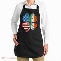 St Patricks Day Shamrock Ireland USA Irish American Flag Apron thumb 2