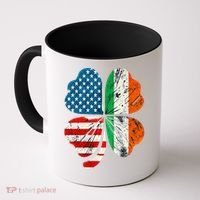 St Patricks Day Shamrock Ireland USA Irish American Flag Coffee Mug thumb 0