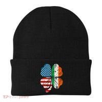 St Patricks Day Shamrock Ireland USA Irish American Flag Beanie thumb 0