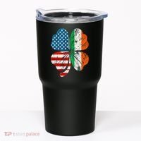 St Patricks Day Shamrock Ireland USA Irish American Flag Tumbler thumb 0