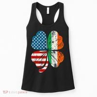 St Patricks Day Shamrock Ireland USA Irish American Flag Women's Tank Top thumb 0