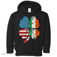 St Patricks Day Shamrock Ireland USA Irish American Flag Toddler Hoodie thumb 0