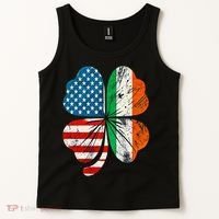 St Patricks Day Shamrock Ireland USA Irish American Flag Tank Top thumb 2