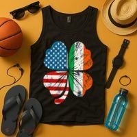 St Patricks Day Shamrock Ireland USA Irish American Flag Tank Top thumb 4
