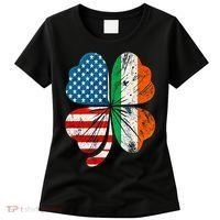 St Patricks Day Shamrock Ireland USA Irish American Flag Women's T-Shirt thumb 0