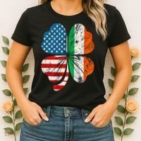 St Patricks Day Shamrock Ireland USA Irish American Flag Women's T-Shirt thumb 2