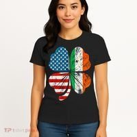 St Patricks Day Shamrock Ireland USA Irish American Flag Women's T-Shirt thumb 4